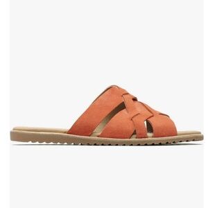 SOREL Ella Slides sz‎ 9 nubuck Orange sandal with box